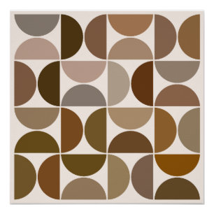 Póster MCM Semicircles Browns+Cream Big Pattern