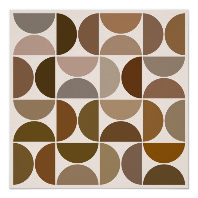 Póster MCM Semicircles Browns+Cream Big Pattern (Anverso)
