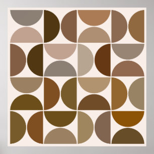 Póster MCM Semicircles Browns+Cream Big Pattern