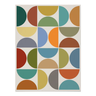 Póster MCM Semicircles Color en crema
