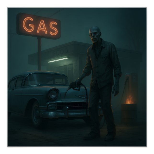 Póster MCM Zombie Gas Station Art (Anverso)