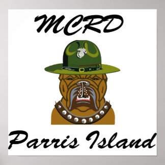 Póster MCRD Parris Island Devil Dog