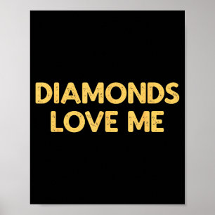 Póster Me Aman Los Diamantes - Mujer Joyería Vintage Dive