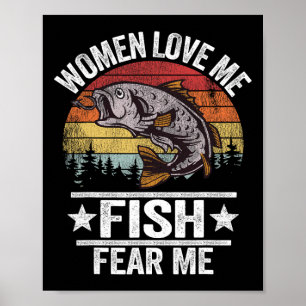 Póster Me Amo Miedo A Mí Hombres Pescador Vintage Funny F