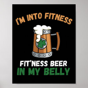 Póster Me apasiona el fitness meter esta cerveza en mi ba