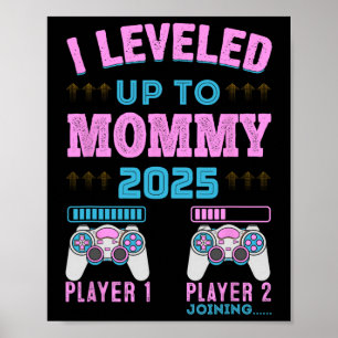 Póster Me Ascendí a Mamá Anuncio de Embarazo 2025