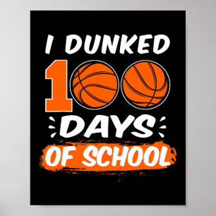 Póster Me atraganté 100 días de básquetbol escolar