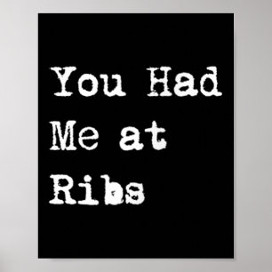 Póster Me conquistaste con las costillas divertidas Bbq R