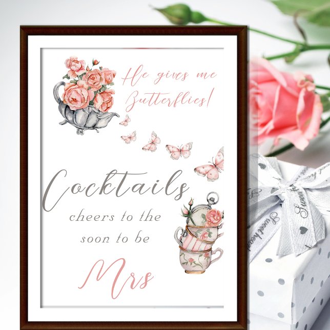 Póster Me Da Butterflies Cita Graciosa Tea Floral Brunch (Subido por el creador)