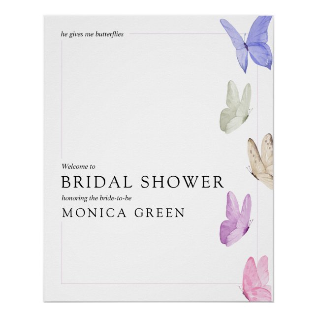 Póster Me da mariposas en el estómago letrero de bienveni (Anverso)