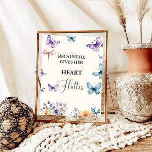 Póster Me da mariposas Wildflowers Bridal Shower