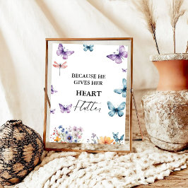 Póster Me da mariposas Wildflowers Bridal Shower