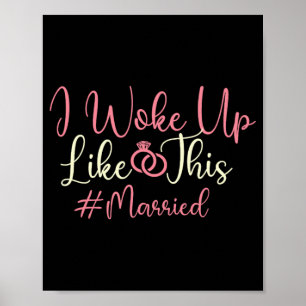 Póster Me Desperté Así - Novia Boda Casada Groom