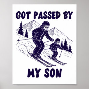 Póster Me dieron una patada por mi hijo divertido humor d