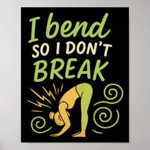 Póster Me Doblo Así Que No Me Rompo Yoga Atención Gráfica