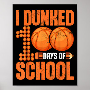 Póster Me Dormí 100 Días De Básquetbol Escolar 100 Días