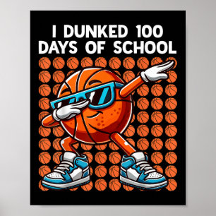 Póster Me Dormí 100 Días De Básquetbol Escolar 100 Días O