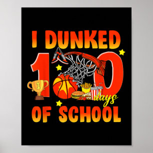 Póster Me Dormí 100 Días De Niños De Baloncesto Escolares