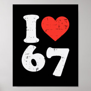 Póster Me encanta 67 divertido disfraz Meme Seis Siete Ni