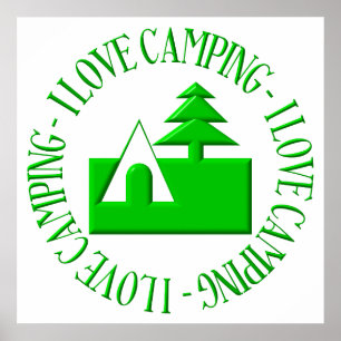 Póster Me encanta acampar