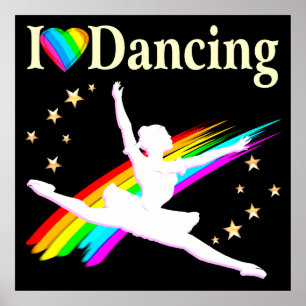 PÓSTER ME ENCANTA BAILAR EL DISEÑO DE BALLERINA