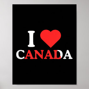 Póster Me encanta Canadá Humor divertido para adultos Unh
