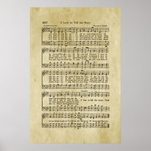 Póster Me Encanta Contar La Historia De La Música De Hoja