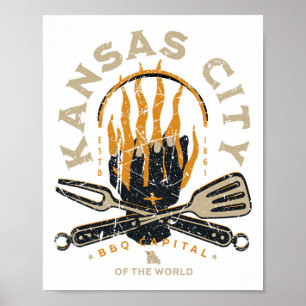 Póster Me Encanta El Aparato Bbq Y Tees Uni-adulto Kansas