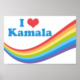 Póster Me encanta el arcoiris electoral lindo de Kamala