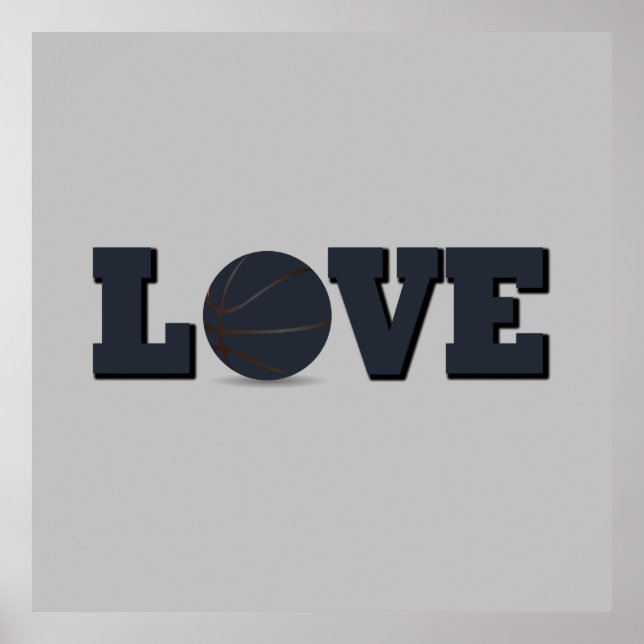 Póster me encanta el baloncesto (Frente)