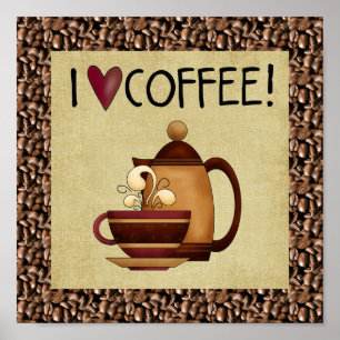 Póster Me encanta el café