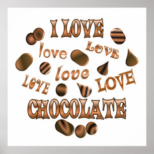 Póster Me encanta el chocolate