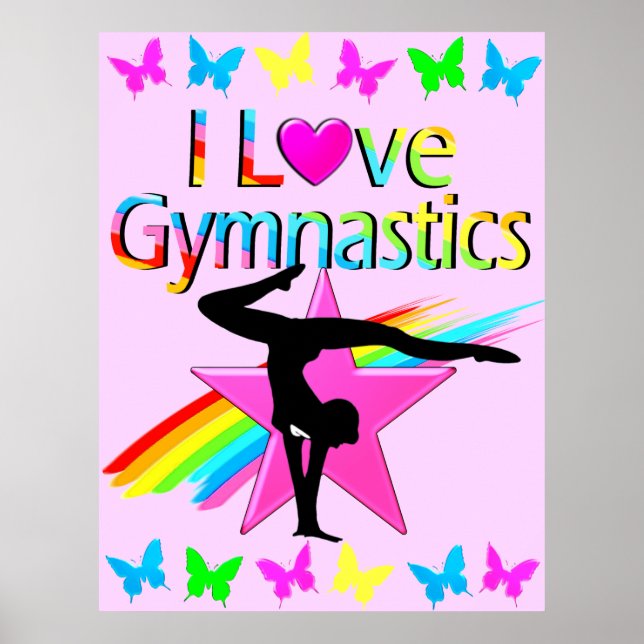 PÓSTER ME ENCANTA EL DISEÑO DE CHICAS DE GIMNASIA DE RAIN (Frente)
