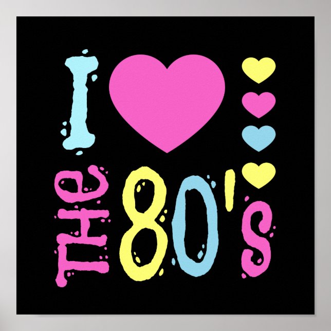 Póster Me encanta el disfraz disco de los años 80 (Frente)