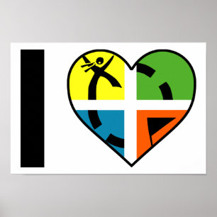 Póster Me encanta el divertido cartel de Geocaching