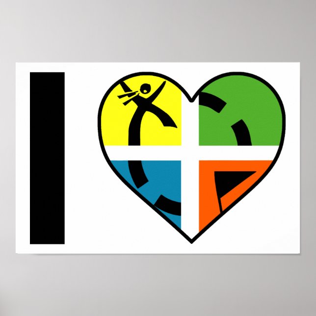 Póster Me encanta el divertido cartel de Geocaching (Frente)