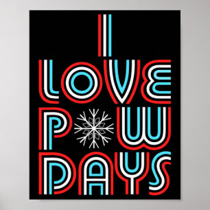 Póster Me Encanta El Estilo Retro Del Esquí De Snowboard