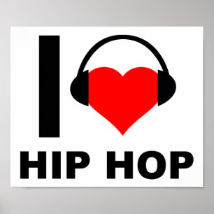 Póster Me encanta el hip hop cartel divertido