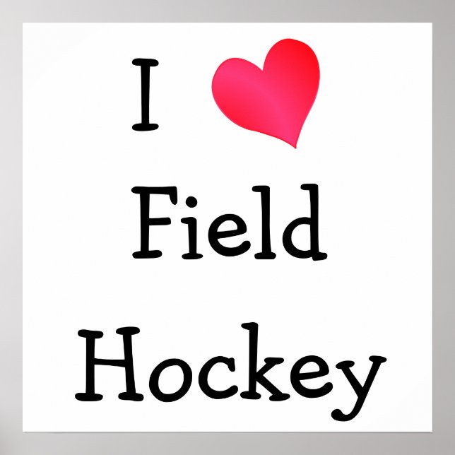 Póster Me encanta el hockey sobre hierba (Frente)