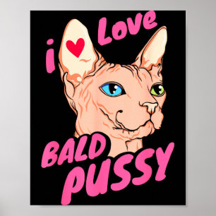 Póster Me encanta el humor adulto calvo Chiste divertido