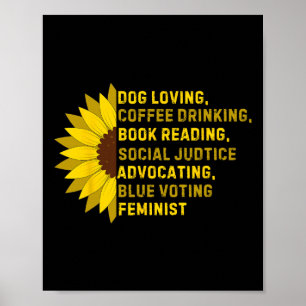 Póster Me encanta el libro de la bebida del café leyendo