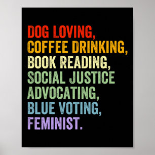 Póster Me encanta el libro de la bebida del café leyendo 