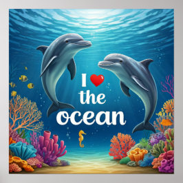 Póster Me encanta el océano