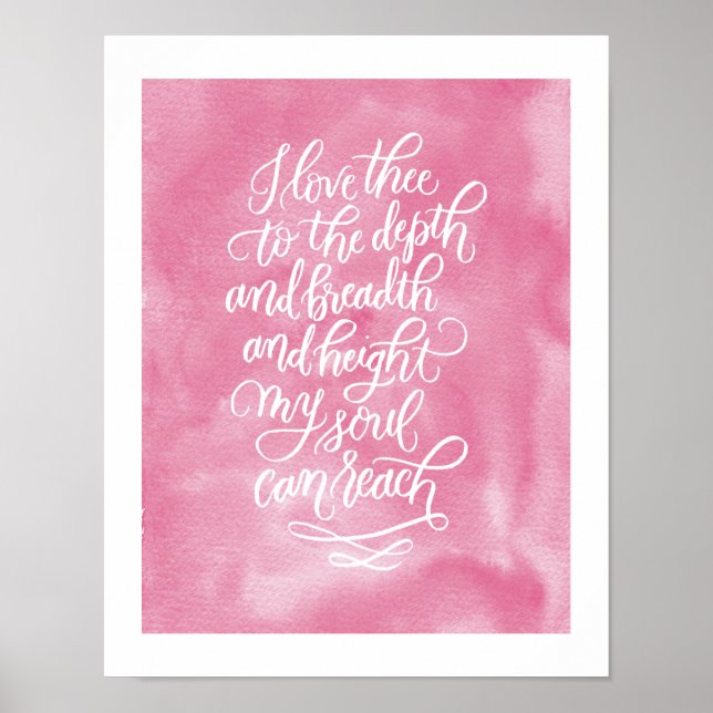Póster Me encanta el poema con letras de mano (Frente)