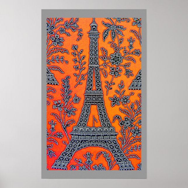 Póster Me encanta el Poster de la frontera gris de París  (Frente)