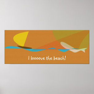 Póster Me encanta el poster de la playa