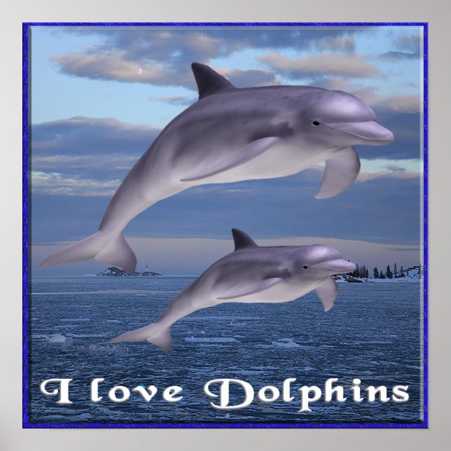 Póster Me encanta el poster de los delfines (Frente)