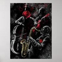 Me encanta el Poster de música jazz - pintura