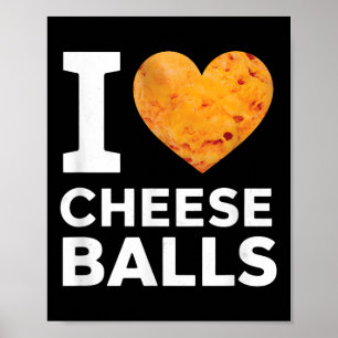 Póster Me Encanta El Queso Funny Cheeseball Y El Amante D