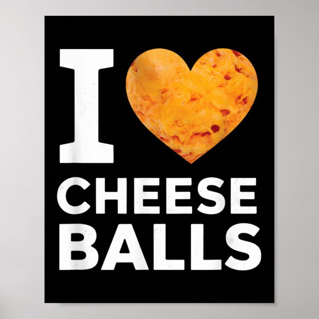 Póster Me Encanta El Queso Funny Cheeseball Y El Amante D (Frente)